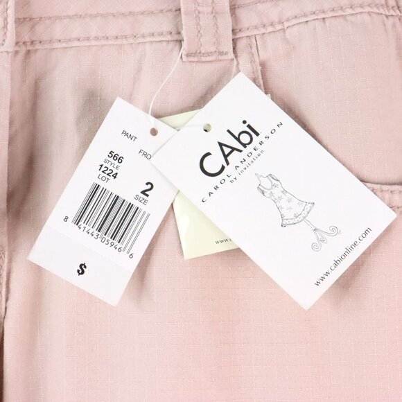 NWD New CAbi Carol Anderson Women's 2 Beige Cotton Cargo Cropped Capri Pants - Picture 8 of 10